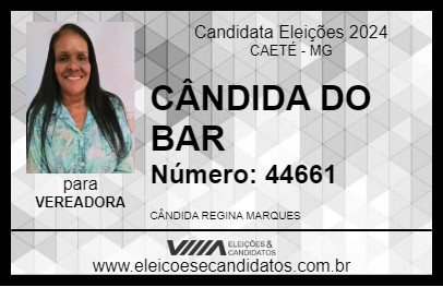 Candidato CÂNDIDA DO BAR 2024 - CAETÉ - Eleições