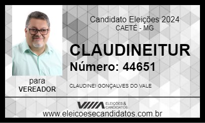 Candidato CLAUDINEITUR 2024 - CAETÉ - Eleições