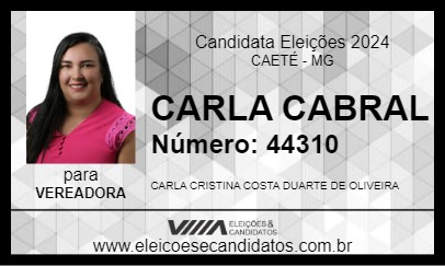 Candidato CARLA CABRAL 2024 - CAETÉ - Eleições