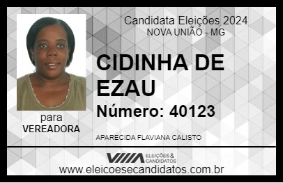 Candidato CIDINHA DE EZAU  2024 - NOVA UNIÃO - Eleições