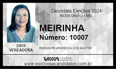 Candidato MEIRINHA  2024 - NOVA UNIÃO - Eleições