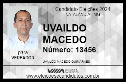 Candidato UVAILDO MACEDO 2024 - NATALÂNDIA - Eleições