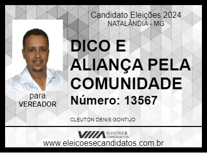 Candidato DICO E ALIANÇA PELA COMUNIDADE 2024 - NATALÂNDIA - Eleições