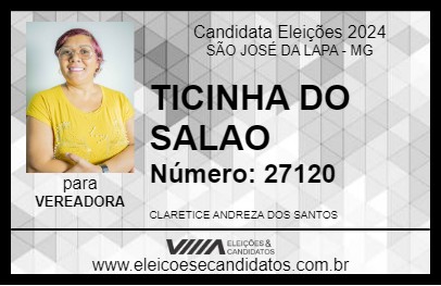 Candidato TICINHA DO SALAO 2024 - SÃO JOSÉ DA LAPA - Eleições