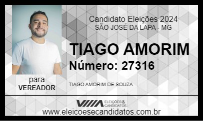 Candidato TIAGO AMORIM 2024 - SÃO JOSÉ DA LAPA - Eleições