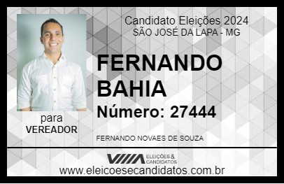 Candidato FERNANDO BAHIA 2024 - SÃO JOSÉ DA LAPA - Eleições