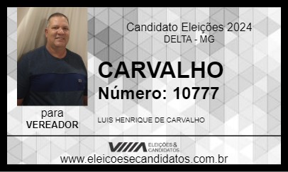 Candidato CARVALHO 2024 - DELTA - Eleições