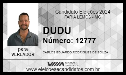 Candidato DUDU 2024 - FARIA LEMOS - Eleições