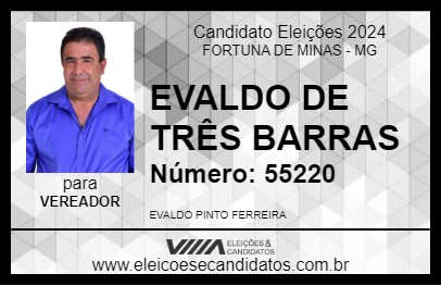 Candidato EVALDO DE TRÊS BARRAS 2024 - FORTUNA DE MINAS - Eleições