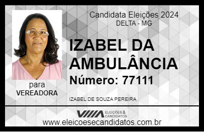 Candidato IZABEL DA AMBULÂNCIA 2024 - DELTA - Eleições