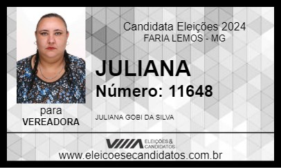 Candidato JULIANA 2024 - FARIA LEMOS - Eleições