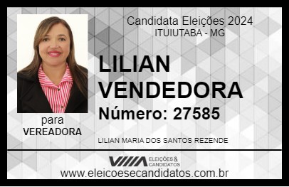 Candidato LILIAN VENDEDORA 2024 - ITUIUTABA - Eleições