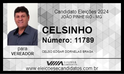 Candidato CELSINHO 2024 - JOÃO PINHEIRO - Eleições