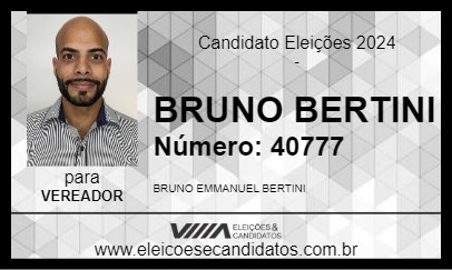 Candidato BRUNO BERTINI 2024 - IBIRITÉ - Eleições