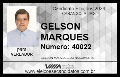 Candidato GELSON MARQUES 2024 - CARANGOLA - Eleições