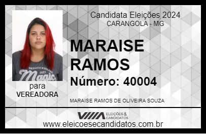 Candidato MARAISE RAMOS 2024 - CARANGOLA - Eleições