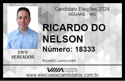 Candidato RICARDO DO NELSON 2024 - AGUANIL - Eleições