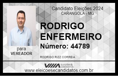 Candidato RODRIGO ENFERMEIRO 2024 - CARANGOLA - Eleições