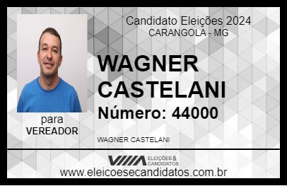 Candidato WAGNER CASTELANI 2024 - CARANGOLA - Eleições