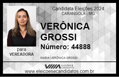 Candidato VERÔNICA GROSSI 2024 - CARANGOLA - Eleições