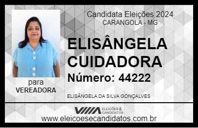 Candidato ELISÂNGELA CUIDADORA 2024 - CARANGOLA - Eleições