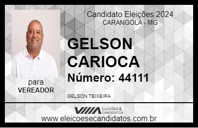 Candidato GELSON CARIOCA 2024 - CARANGOLA - Eleições