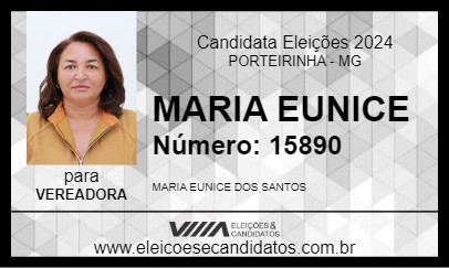 Candidato MARIA EUNICE 2024 - PORTEIRINHA - Eleições