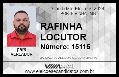 Candidato RAFINHA LOCUTOR 2024 - PORTEIRINHA - Eleições