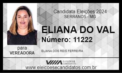 Candidato ELIANA DO VAL 2024 - SERRANOS - Eleições