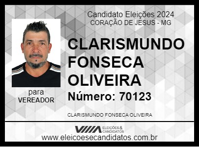 Candidato MUNDINHO DA LAPINHA 2024 - CORAÇÃO DE JESUS - Eleições