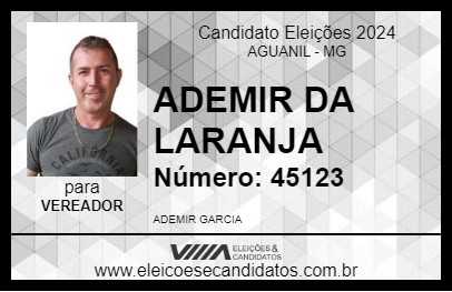 Candidato ADEMIR DA LARANJA 2024 - AGUANIL - Eleições