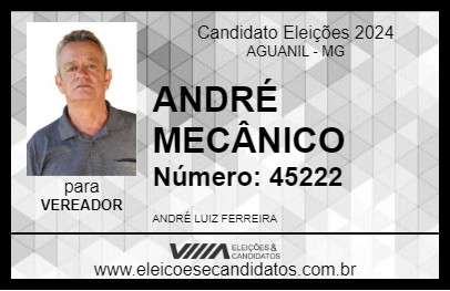 Candidato ANDRÉ MECÂNICO 2024 - AGUANIL - Eleições