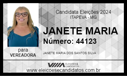 Candidato JANETE MARIA 2024 - ITAPEVA - Eleições