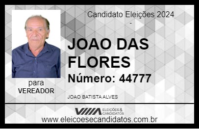 Candidato JOAO DAS FLORES 2024 - ITAPEVA - Eleições