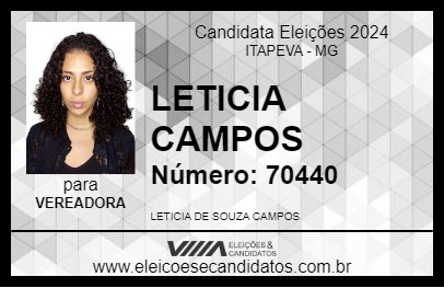 Candidato LETICIA CAMPOS 2024 - ITAPEVA - Eleições