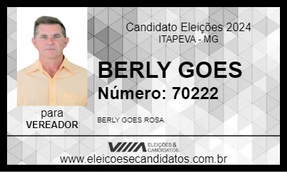 Candidato BERLY GOES 2024 - ITAPEVA - Eleições