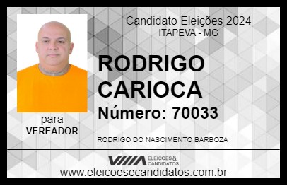 Candidato RODRIGO CARIOCA 2024 - ITAPEVA - Eleições