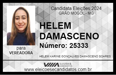 Candidato HELEM DAMASCENO 2024 - GRÃO MOGOL - Eleições