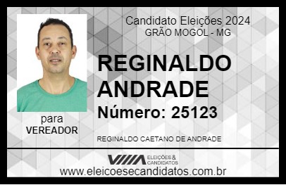 Candidato REGINALDO ANDRADE 2024 - GRÃO MOGOL - Eleições