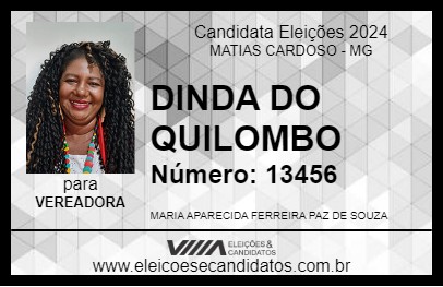 Candidato DINDA DO QUILOMBO 2024 - MATIAS CARDOSO - Eleições