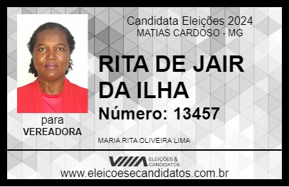 Candidato RITA DE JAIR DA ILHA 2024 - MATIAS CARDOSO - Eleições