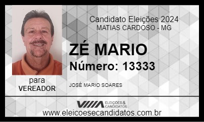 Candidato ZÉ MARIO 2024 - MATIAS CARDOSO - Eleições