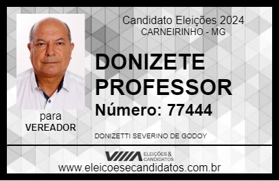 Candidato DONIZETE PROFESSOR 2024 - CARNEIRINHO - Eleições