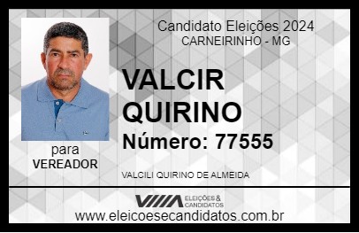 Candidato VALCIR QUIRINO 2024 - CARNEIRINHO - Eleições