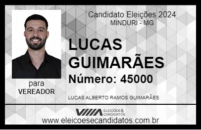 Candidato LUCAS GUIMARÃES 2024 - MINDURI - Eleições