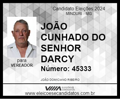 Candidato JOÃO CUNHADO DO SENHOR DARCY 2024 - MINDURI - Eleições