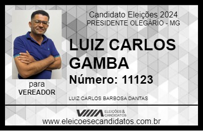 Candidato LUIZ CARLOS  GAMBA 2024 - PRESIDENTE OLEGÁRIO - Eleições