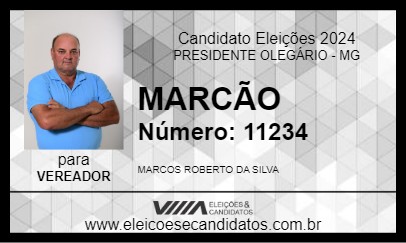 Candidato MARCÃO 2024 - PRESIDENTE OLEGÁRIO - Eleições