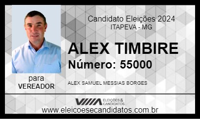 Candidato ALEX TIMBIRE 2024 - ITAPEVA - Eleições