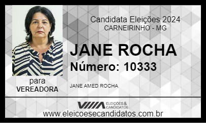 Candidato JANE ROCHA 2024 - CARNEIRINHO - Eleições